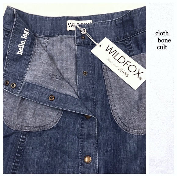 ✨NWT✨ WILDFOX💋🦊 “Frankie” Denim Mini SKIRT - Picture 6 of 7